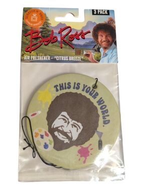 Bob Ross "This Is Your World" Citrus Breeze Air Freshener 3Pc Set